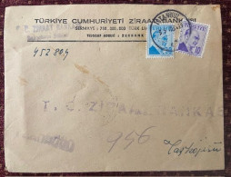 TURKEY,TURKEI,TURQUIE ,TURKIYE CUMHURIYETI  ZIRAAT BANKASI ,ISTANBUL  TO TASKOPRU ,1958 ,COVER - Brieven En Documenten