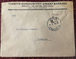 TURKEY,TURKEI,TURQUIE ,TURKIYE CUMHURIYETI  ZIRAAT BANKASI ,KAYSERI  TO TASKOPRU ,1958 ,COVER - Lettres & Documents