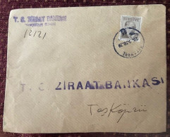 TURKEY,TURKEI,TURQUIE ,TURKIYE CUMHURIYETI  ZIRAAT BANKASI ,ISTANBUL  TO TASKOPRU ,1958 ,COVER - Storia Postale