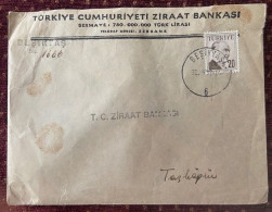 TURKEY,TURKEI,TURQUIE ,TURKIYE CUMHURIYETI  ZIRAAT BANKASI ,ISTANBUL  TO TASKOPRU ,1958 ,COVER - Covers & Documents