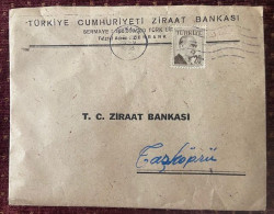 TURKEY,TURKEI,TURQUIE ,TURKIYE CUMHURIYETI  ZIRAAT BANKASI ,ANKARA  TO TASKOPRU ,1958 ,COVER - Brieven En Documenten