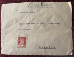 TURKEY,TURKEI,TURQUIE ,BEZ FABRIKASI TO MALATYA ,SUMERBANK ,1954 ,COVER - Cartas & Documentos