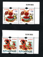 2023- Tunisia - Tunisian Harissa - Food - Pepper Red - Olive Oil - Onion- Pair - Compl.set 2v.MNH** Dated Corner - Alimentation