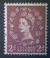 Great Britain, Scott #356, Used(o), 1958, Wilding: Queen Elizabeth II, 2d, Light Red Brown - Used Stamps