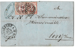 1862, Selt. Mischfrankatur 6 Kr. Rosa + 3 Kr. Rot ,  # A7635 - Cartas & Documentos