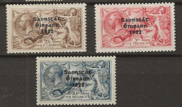 1922 MH Ireland Mi 37-39-I Wide Overprint - Ongebruikt