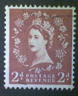 Great Britain, Scott #356, Used(o), 1958, Wilding: Queen Elizabeth II, 2d, Light Red Brown - Usati