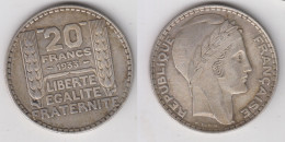 20 FRS 1933 RC (ARGENT) - 20 Francs