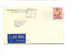 AUSTRALIE -  Affranchissement Sur Lettre Par Avion Pour Israël - Oiseau - Postmark Collection