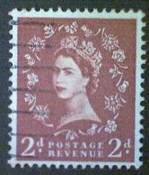 Great Britain, Scott #356, Used(o), 1958, Wilding: Queen Elizabeth II, 2d, Light Red Brown - Used Stamps