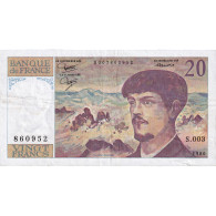 France, 20 Francs, Debussy, 1980, S.003, TTB, Fayette:66.1 - 20 F 1980-1997 ''Debussy''