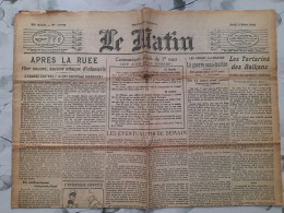 Journal LE MATIN 2 Mars 1916 VERDUN DOUAUMONT WWI - 1850 - 1899