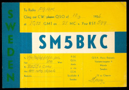 1956 Carte QSL SWEDEN SVERIGE Harry BREINERTZ Motala - SM5BKC - Otros & Sin Clasificación
