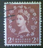 Great Britain, Scott #356, Used(o), 1958, Wilding: Queen Elizabeth II, 2d, Light Red Brown - Usati