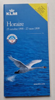 Guide Horaire : KLM 1998-1999 - Horaires