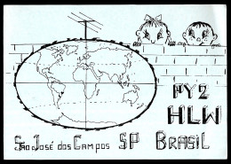 1981 Post Card Carte QSL Brésil BRASIL - Yehuda LEVANON - Sao Jose Dos Campos LABRE - PY2 HLW - Autres & Non Classés