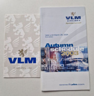 Guide Horaires : VLM AIRLINES 2004 - Timetables