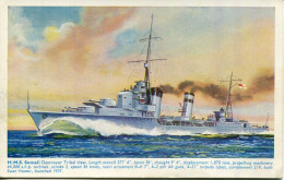 SHIPPING - HMS SOMALI DESTROYER By BERNARD CHURCH  Ship225 - Krieg