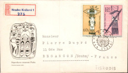 TCHECOSLOVAQUIE LETTRE FDC RECOMMANDEE "MUSEE ETHNOLOGIQUE" POUR LA FRANCE 1966 - Storia Postale