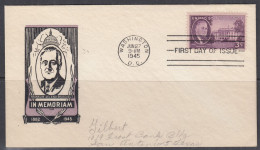 SALE !! 50 % OFF !! ⁕ USA 1945 Washington ⁕ Franklin Roosevelt 3c. In Memoriam ⁕ FDC Cover - 1941-1950