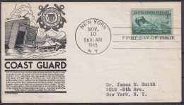 SALE !! 50 % OFF !! ⁕ USA 1945 New York ⁕ COAST GUARD 3c. ⁕ FDC Cover - 1941-1950