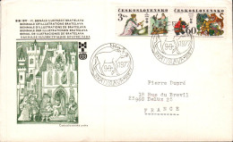 TCHECOSLOVAQUIE LETTRE FDC "ILLUSTRATIONS LIVRES POUR ENFANTS" POUR LA FRANCE 1977 - Storia Postale