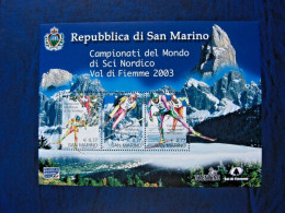 San Marino - 2003 - Campionato Sci Nordico Foglietto MNH** - Ungebraucht