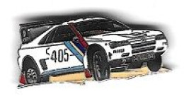 Pin's  Sport  Automobile  Rallye, Peugeot  405  Blanche   Signé  DEMONS & MERVEILLES - Rallye