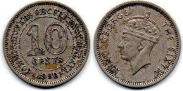 MA 25210  /  Malaya 10 Cents 1950 TB+ - Malesia
