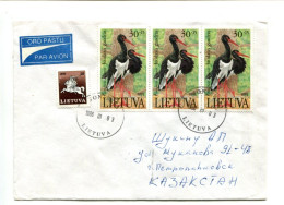 LITUANIE - Affranchissement Sur Lettre Par Avion - Oiseau Cigognes - Storks & Long-legged Wading Birds