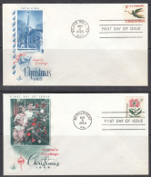 SALE !! 50 % OFF !! ⁕ USA 1964 & 1965 ⁕ 2v FDC Covers - Christmas 5c. ⁕ Bethlehem & Silver Bell - 1961-1970