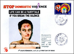 ALGERIJE 2016 FDC Domestic Violence Familiale Family Häusliche Gewalt Violencia Sun Soleil Angelina Jolie Movies Cinema - Autres & Non Classés