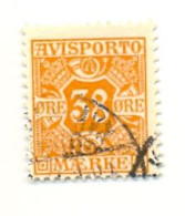 Sello Usado Dinamarca. Taxe Journaux. Yvert Nº 6taxe. Filigrana Corona. 2dina-6taxe - Used Stamps