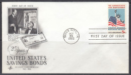 SALE !! 50 % OFF !! ⁕ USA 1966 ⁕ 25th United States Savings Bonds 5c. ⁕ FDC Cover, Sioux City - 1961-1970