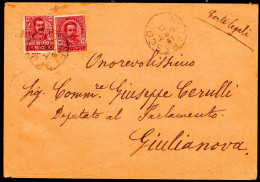 1891/96  10 CENT. CARMINIO + 1901  FLOREALE  10 CENT. CARMINIO SASS 60+71 AFFRANCATURA MISTA "DUE RE" COMPOSTA DA "VALOR - Storia Postale