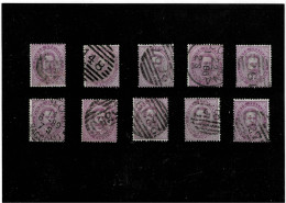 ITALIA REGNO ,"Effigie Di Umberto I",50c. Violetto ,10 Pezzi Usati ,qualita Ottima - Oblitérés