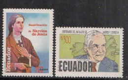 1992 Ecuador Cordova Narcisa De Jesus Complete Set Of 2 MNH - Ecuador