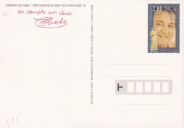 Entier  CP  Repiquée  COLUCHE --- Dédicacée Par Coluche --- NEUF - Overprinter Postcards (before 1995)