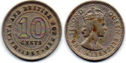 MA 25212  / Malaya 10 Cents 1957 H TB - Malaysia