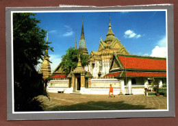 (RECTO / VERSO) THAILANDE - VIEW OF WAT PO - BEAUX TIMBRES ET CACHET - CPM GF - Thaïlande