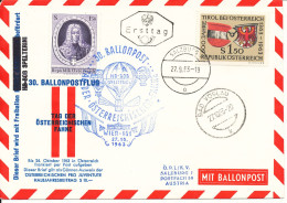 Austria Cover Ballonpost 30. Ballonpostflug Bad Vöslau 27-10-1963 - Ballons