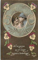 Themes Div- Ref TT726-guerre 1914-18-militaires-patriotique -couple Representation Monnaies -piece De 5 Centimes - - Monnaies (représentations)