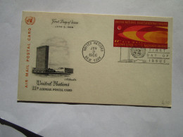 FDC USA United Nation 11e Airmail Postal Card - Cartoline Maximum