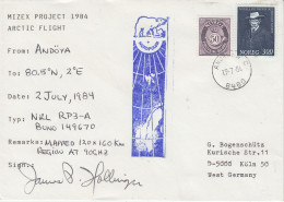 Norway Mizex Project 1984 Arctic Flight From Andöya To Arctic Sea 2.7.1984 (MZ165B) - Vols Polaires