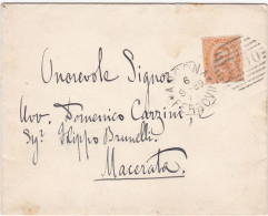 REGNO - ITALIA - ANCONA - BUSTA VIAGGIATA PER MACERATA 1889 - Storia Postale