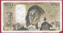 500 Francs "Pascal"- Du 05/07/1984.H--ALPH .U.212--usagé-- (909) - 500 F 1968-1993 ''Pascal''