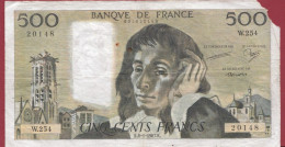 500 Francs "Pascal"- Du 08/01/1987.K--ALPH .W.254--usagé-- (910) - 500 F 1968-1993 ''Pascal''