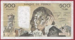 500 Francs "Pascal"- Du 02/02/1989.D--ALPH .Z.289--usagé-- (912) - 500 F 1968-1993 ''Pascal''