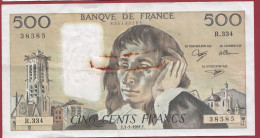 500 Francs "Pascal"- Du 03/01/1991.F--ALPH .R.334--usagé-- (921) - 500 F 1968-1993 ''Pascal''