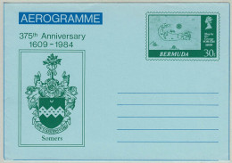 Bermuda 1984, Aerogramme Anniversary, Map George Somers, Heraldik / Héraldique / Heraldry - Eilanden